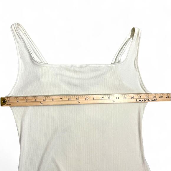 Skims Bodysuit 4X Ribbed Square Neck Bone Stretch Tank Top Elevated Basics NWT - Picture 8 of 9